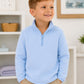 1/4 Zip Quilted Pullover- Light Blue