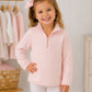 1/4 Zip Quilted Pullover- Light Pink