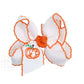 Embroidered Pumpkin Crochet Edge Bow
