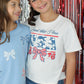 USA Gingham Bow Patch Graphic Tee