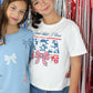USA Gingham Bow Patch Graphic Tee