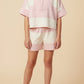 Girls Colorblock Stripe Elastic Waist Shorts