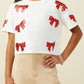 Girls Gameday Team Color Sequin Bow Patched TShirt