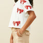Girls Gameday Team Color Sequin Bow Patched TShirt