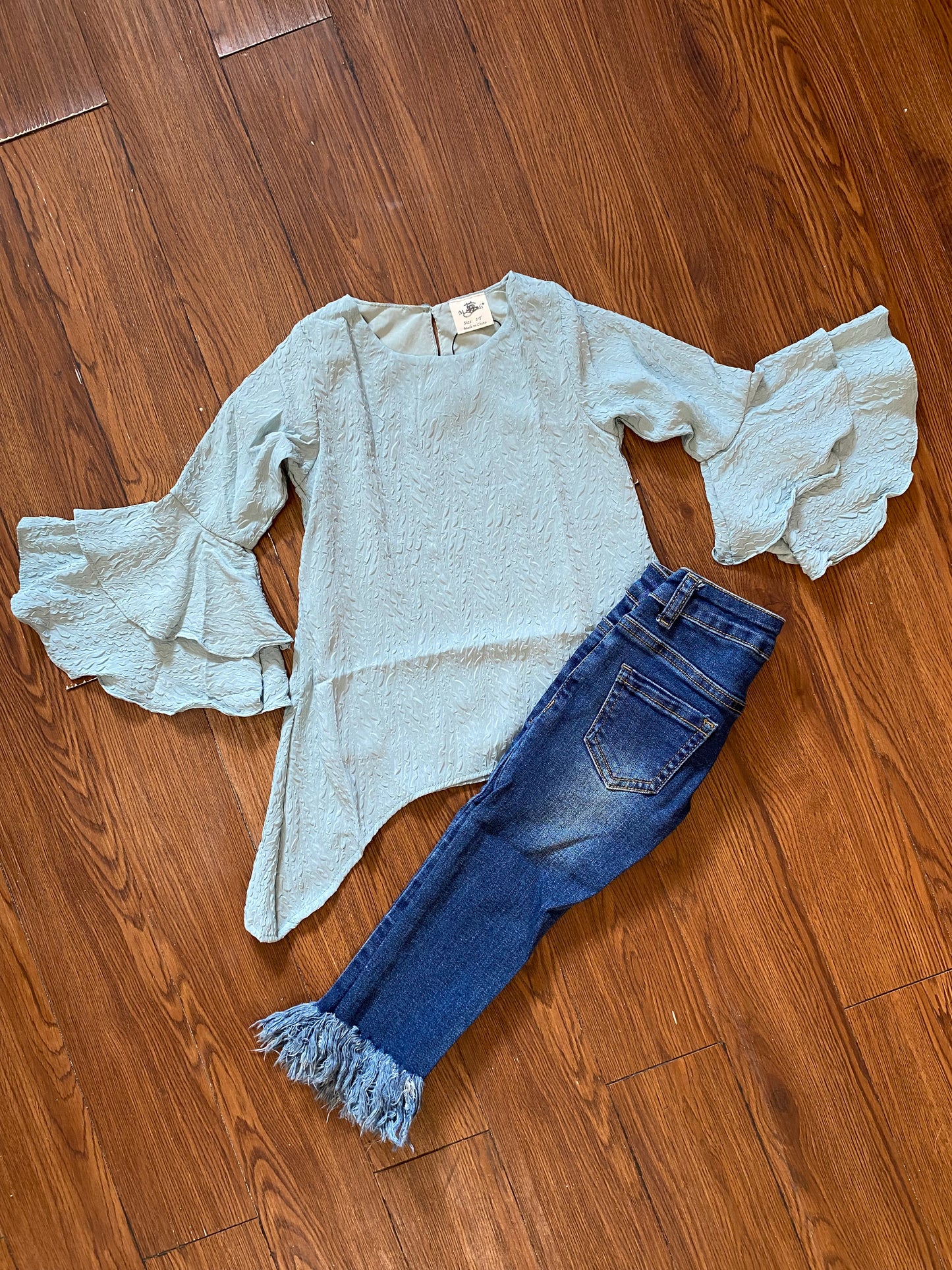 Teal Tiered Sleeve Top