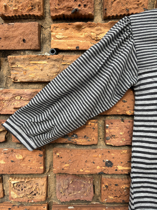 Black and Gray Stripe Skye Tunic Top