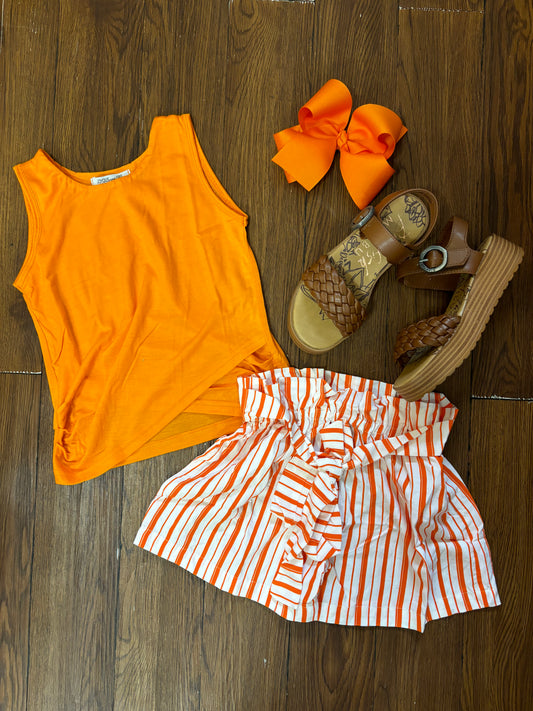 Orange Stripe Perla Short