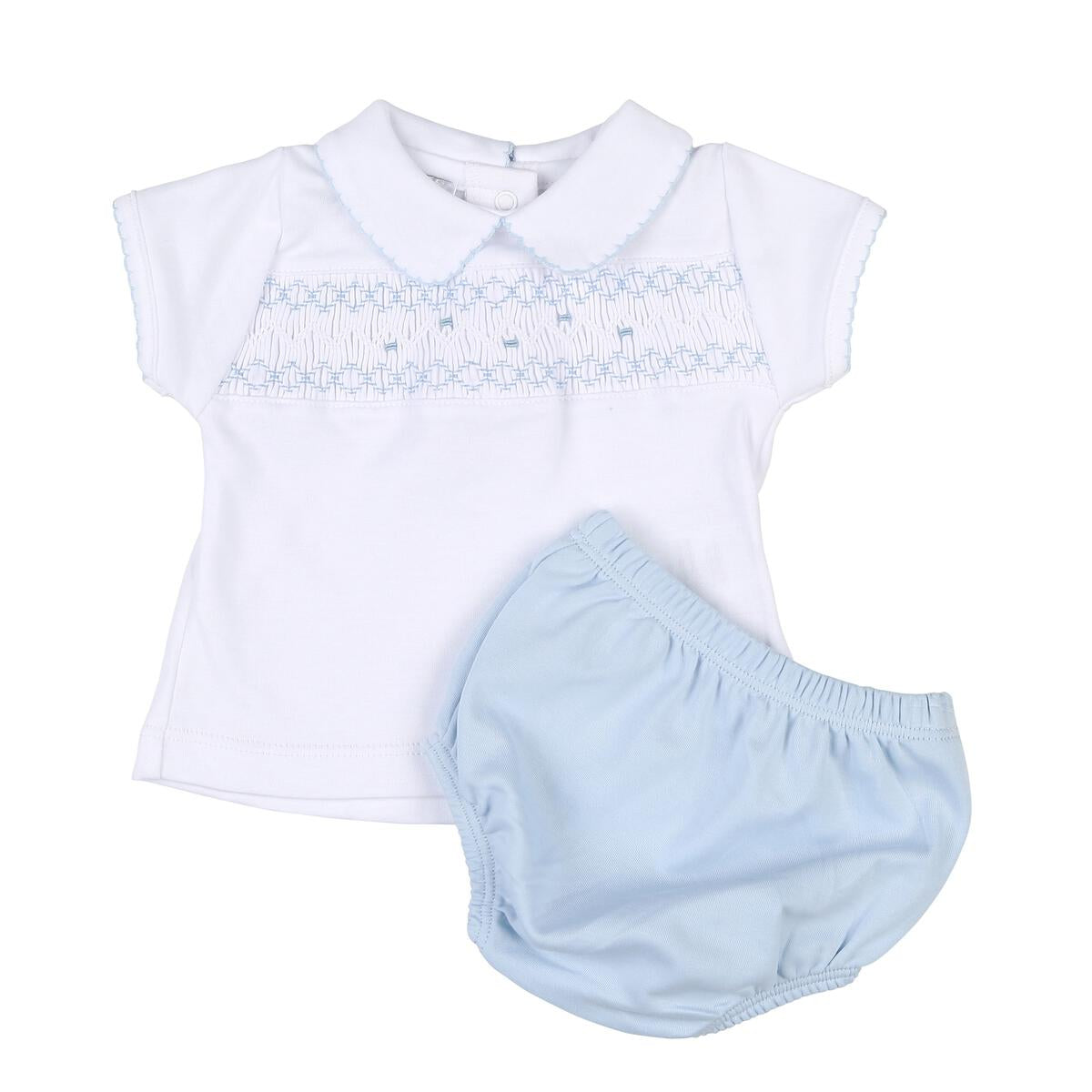 Sophie and Sam Smocked Diaper Set