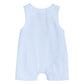 Blue Seersucker Bunnies Smocked Shortall