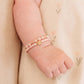14K Gold-Plated Pink Pearl Baby or Girls Bracelet