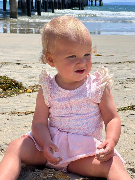 Pink Ditsy Floral Amber Onesie