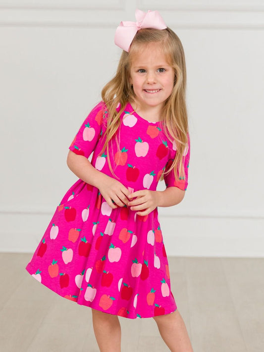 Apple of My Eye Short Sleeve Twirl Dress