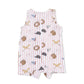 Vintage Baseball Stripe  Sleeveless Shortie Romper