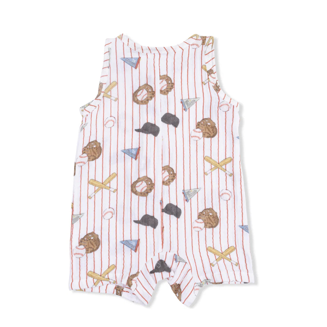 Vintage Baseball Stripe  Sleeveless Shortie Romper