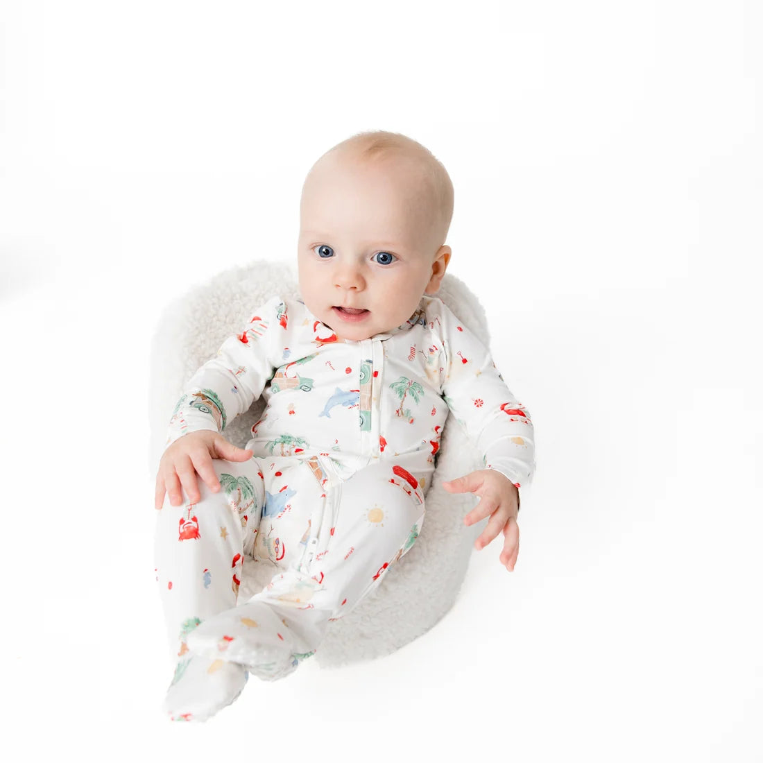 Beach Christmas - Bamboo  2 Way Zipper Footie