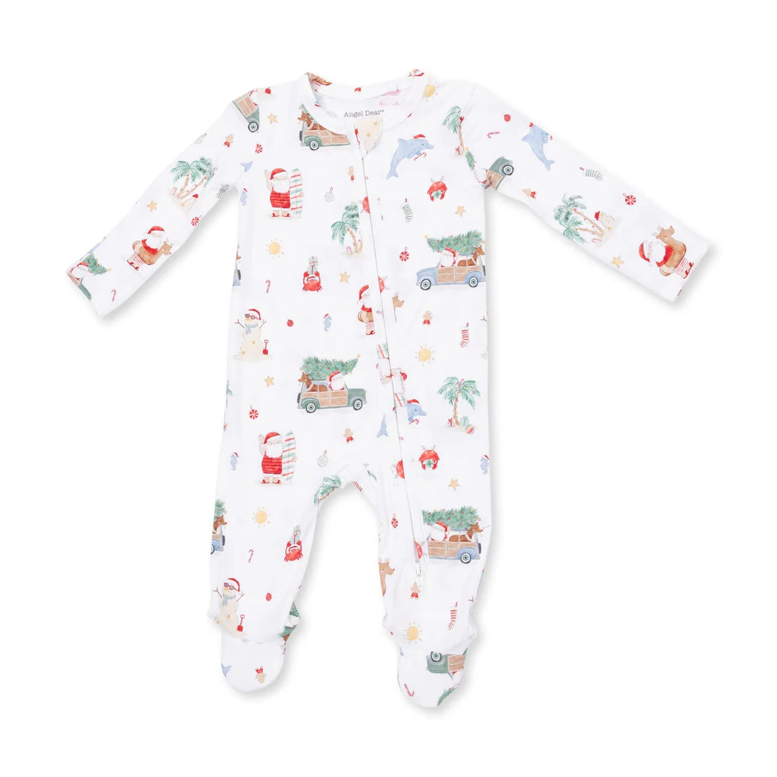 Beach Christmas - Bamboo  2 Way Zipper Footie