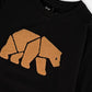 Deux Par Deux Organic Cotton Jersey T-Shirt Black And Beige Bear