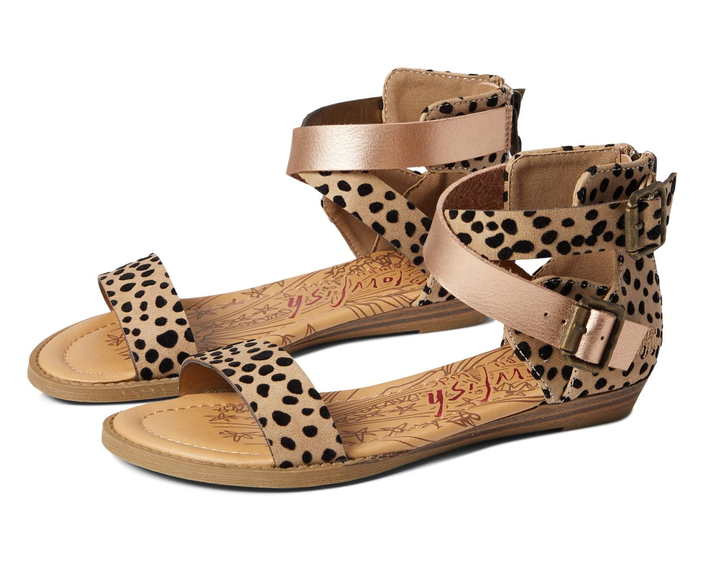 Belia Sand Pixie Leopard Rose-Gold Dye Cut Sandal