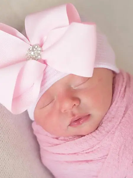 Bella Bow Newborn Girl Bow Hospital Hat