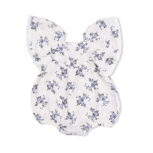 Belle Rosette Dot  V-Neck Bubble