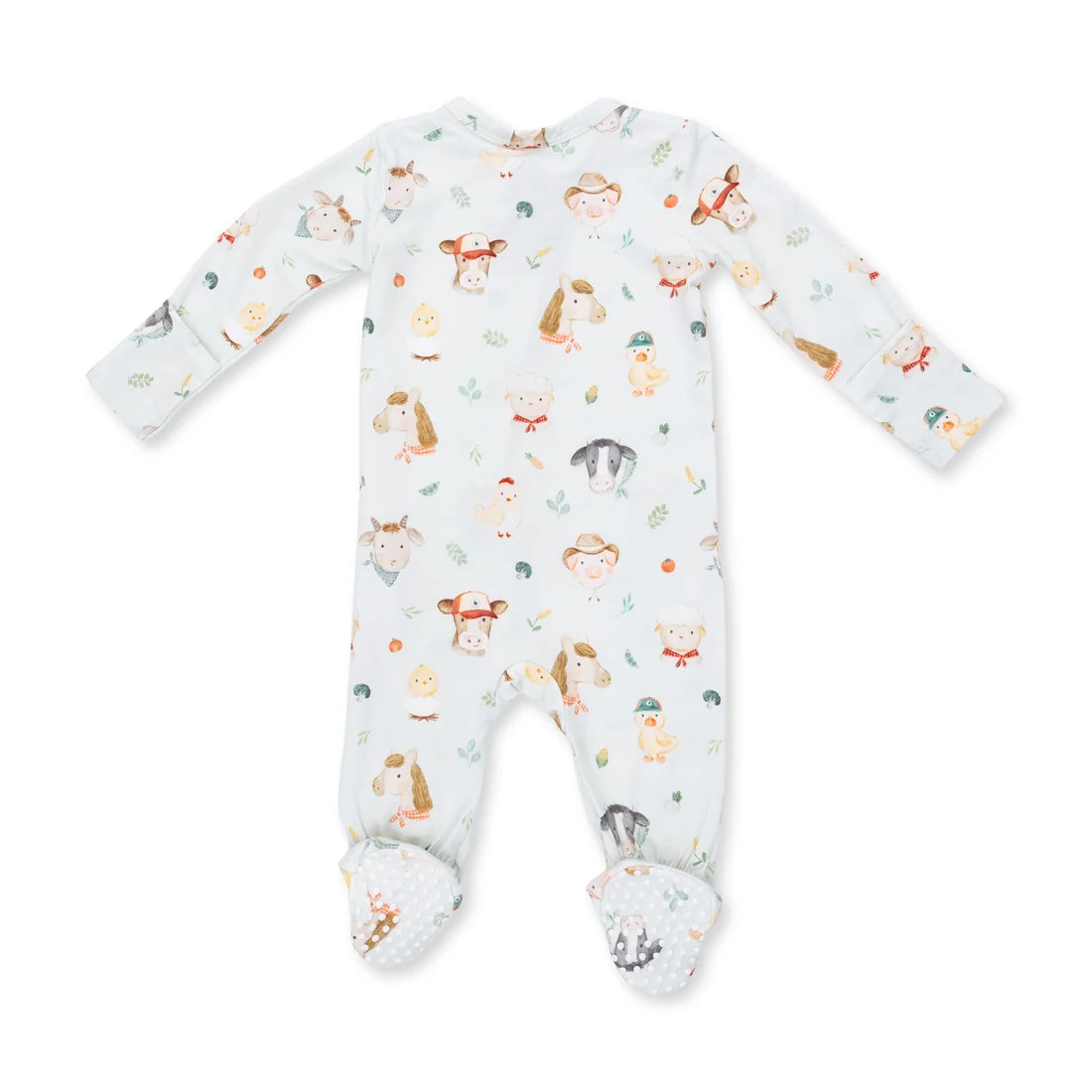Baby Farm Faces  2 Way Zipper Footie