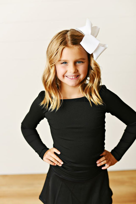 Black Long Sleeve Activewear Top