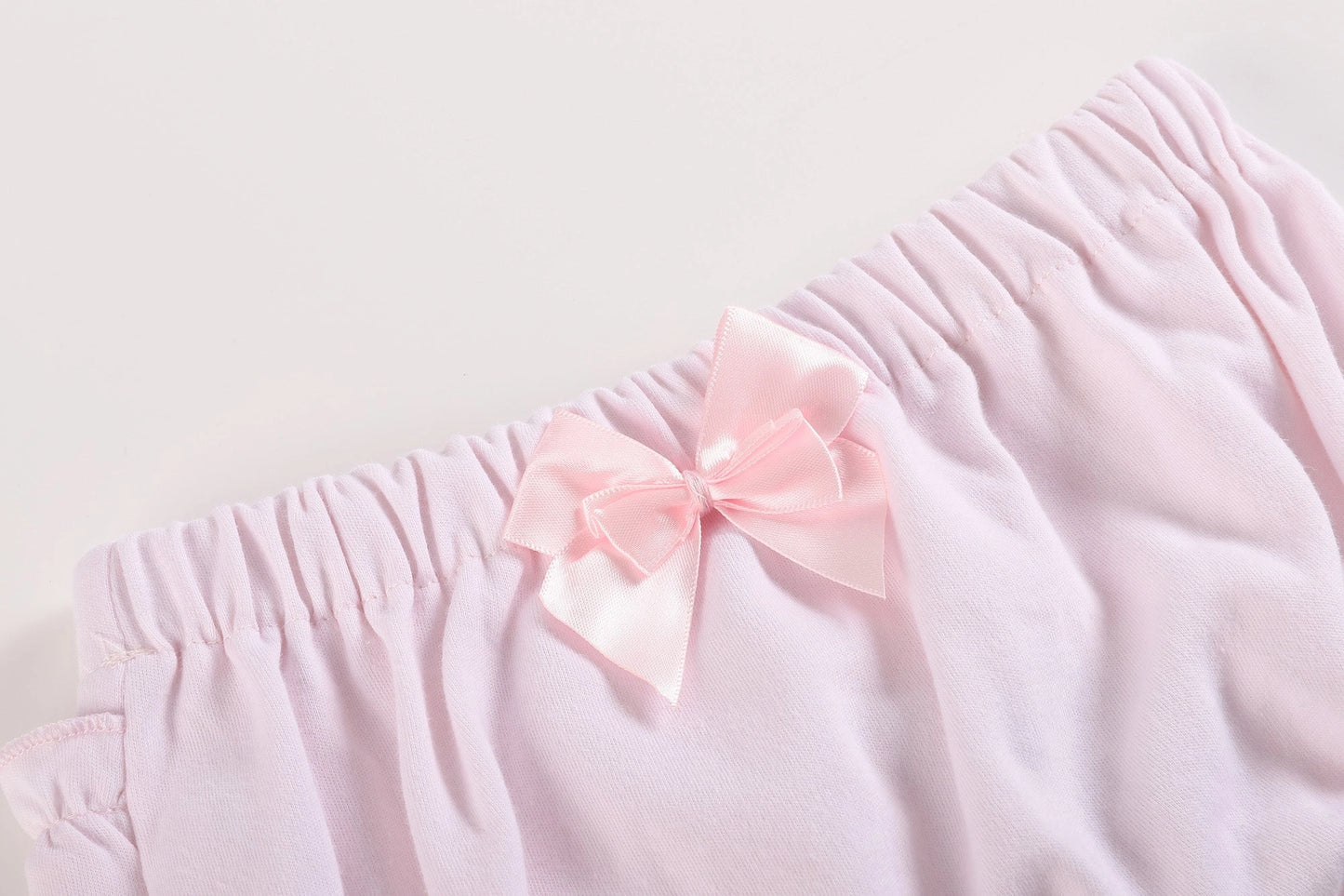 White and Pink Baby Bloomers Knit 2pc Set