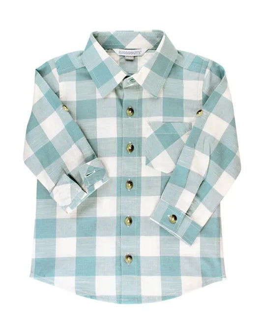 Antique Blue Plaid Button Down