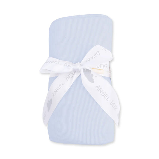 Solid Sheer Blue Rib  Swaddle Blanket