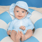 Blue Gingham Baby Rash Guard Set