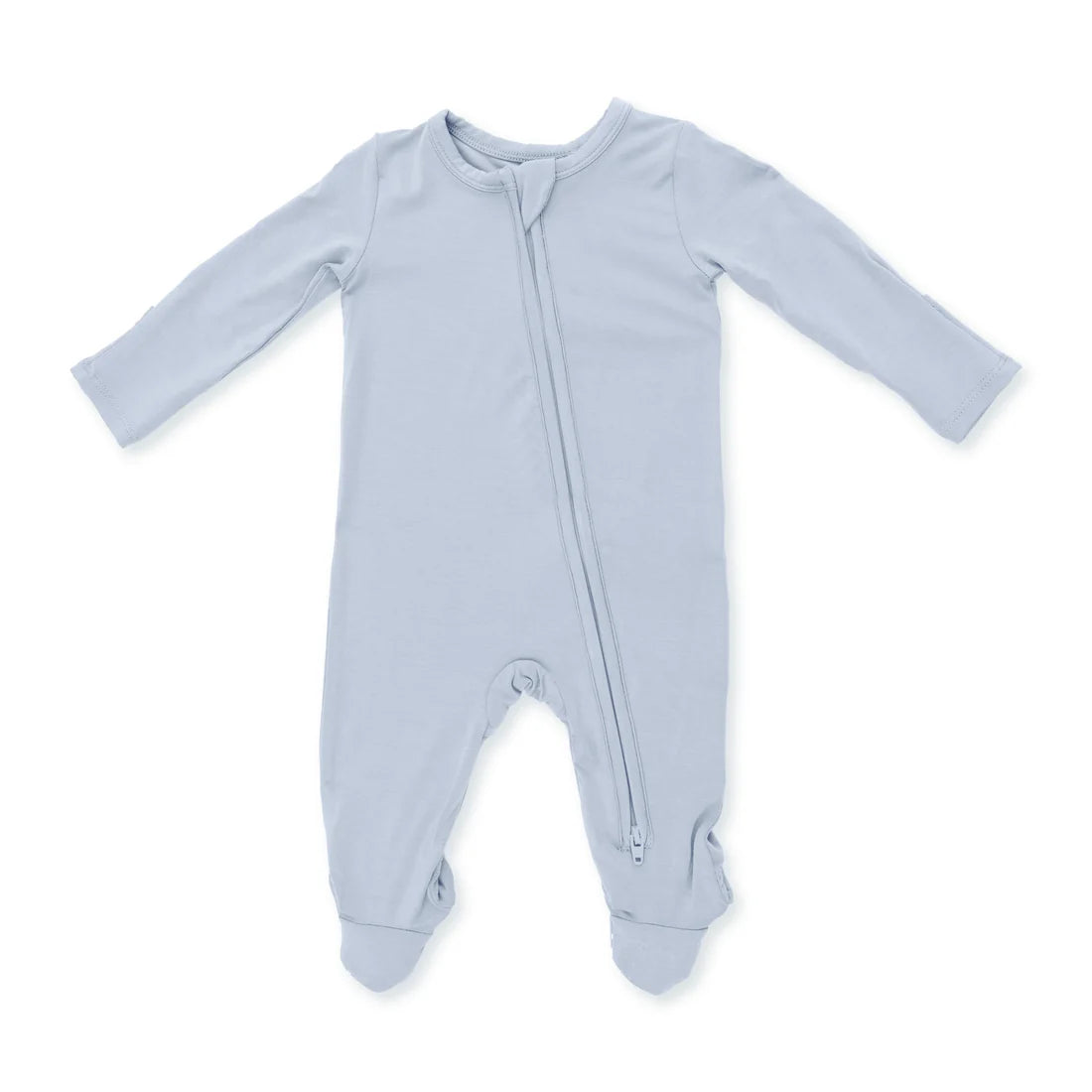 Solid Blue Fog  2 Way Zipper Footie