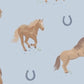 Horses - Blue - 2 Way Zipper Footie