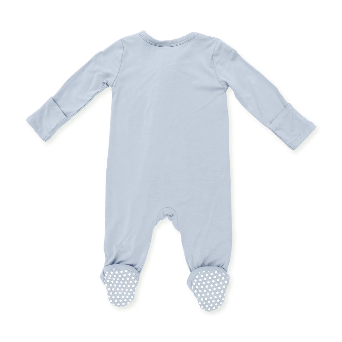 Solid Blue Fog  2 Way Zipper Footie