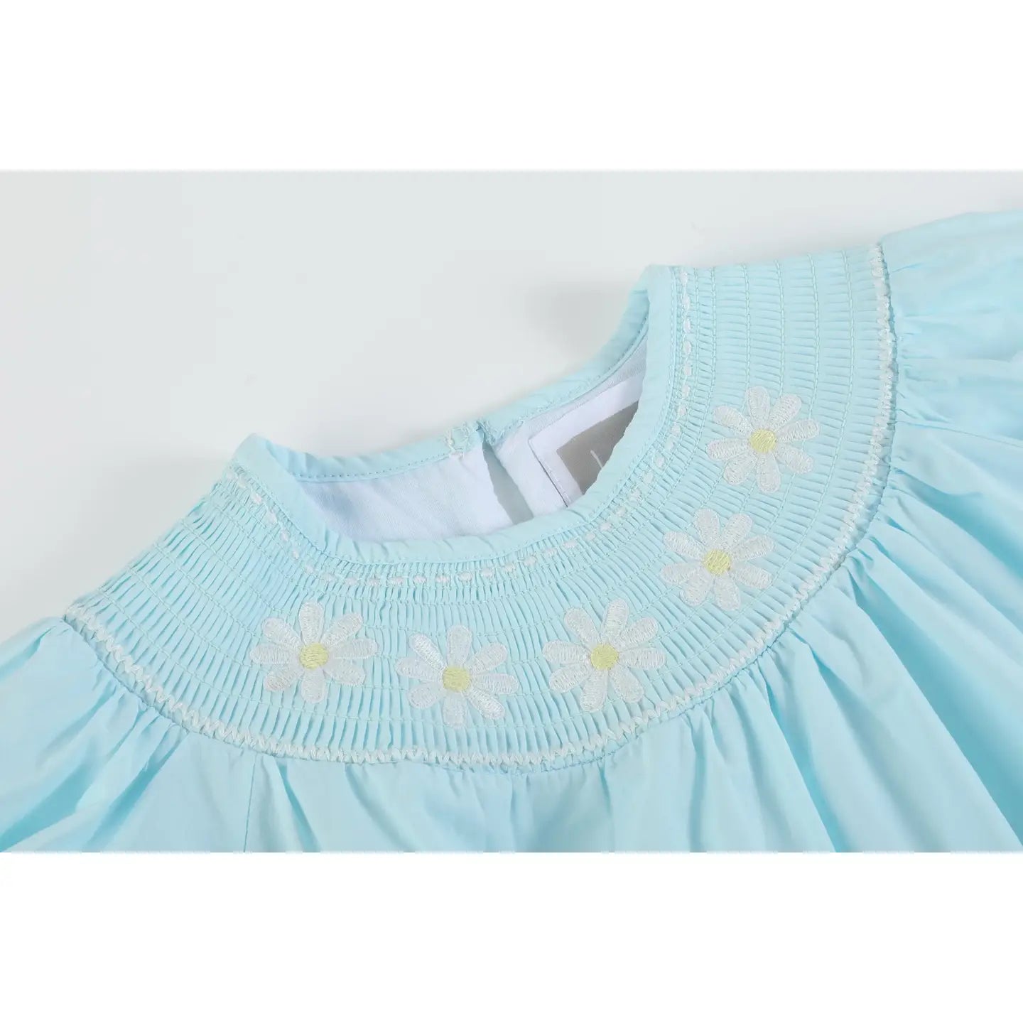 Light Blue Daisy Smocked Dress and Bloomer Set