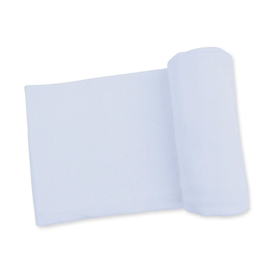 Solid Sheer Blue Rib  Swaddle Blanket