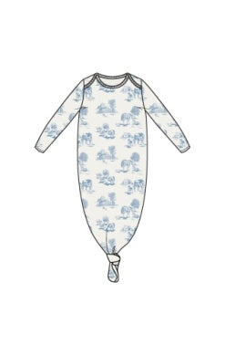 Farm Toile - Blue - Knotted Gown