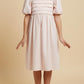 Girls Raised Pleat Detail Bow Puff Sleeve Dress