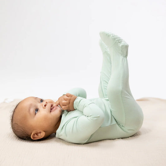 Solid Bok Choy  2 Way Zipper Footie