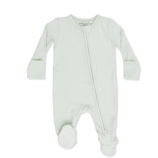 Solid Bok Choy  2 Way Zipper Footie