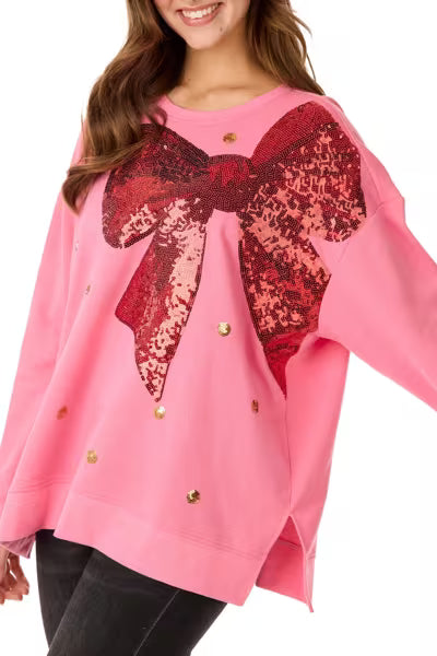 Holiday Bow Sparkle Sweatshirt
