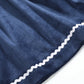 Blue Velvet Silver Bows Smocked Ruffle Bishop Dress