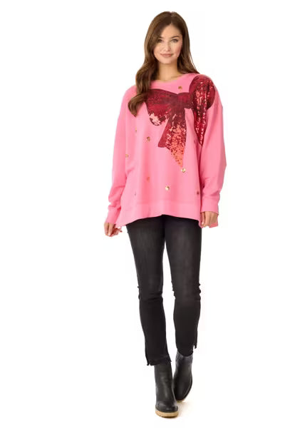 Holiday Bow Sparkle Sweatshirt