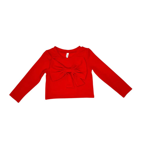 Red Big Bow Long Sleeve Shirt