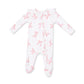 Pretty Bows  2 Way Ruffle Sleeve Zipper Footie