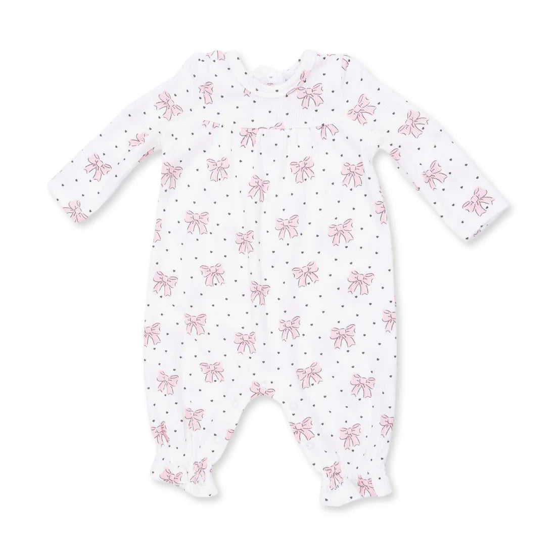 Bows and Hearts  Cuffed Sleeve Romper