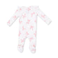Pretty Bows  2 Way Ruffle Sleeve Zipper Footie