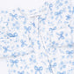 Blue Bows and Flowers  2 Way Ruffle Sleeve Zipper Footie