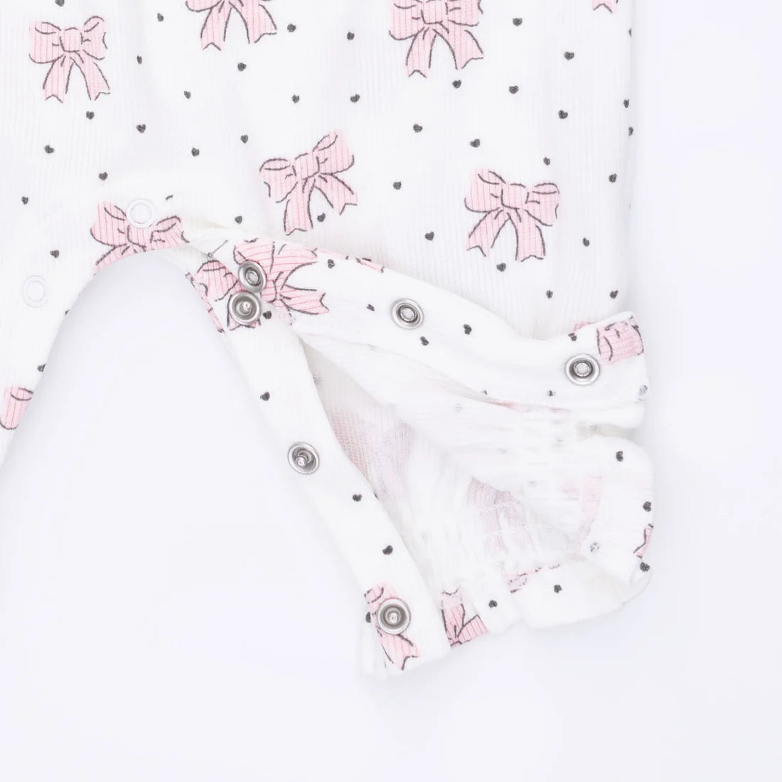 Bows and Hearts  Cuffed Sleeve Romper