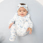 Blue Bows and Flowers  2 Way Ruffle Sleeve Zipper Footie