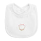 Bows And Roses Hand-embroidered Pima Bib With Lace Trim – White